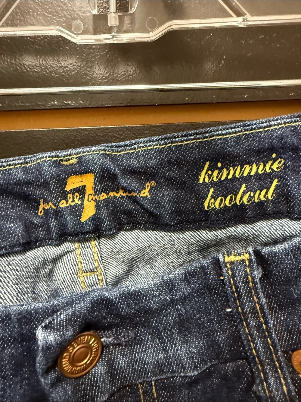 7 For All Mankind Kimmie Bootcut Jeans Women’s Size 32 Dark Wash Stretch Denim - Picture 2 of 5